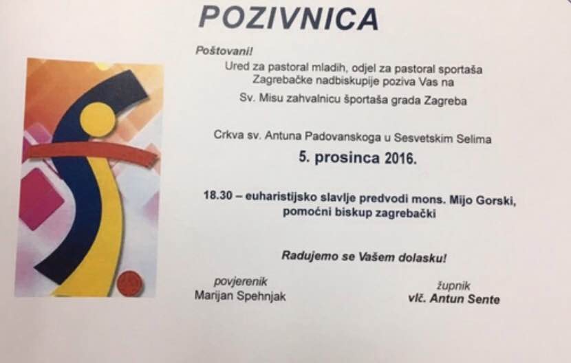 Sv. Misa zahvalnica sportaša Grada Zagreba